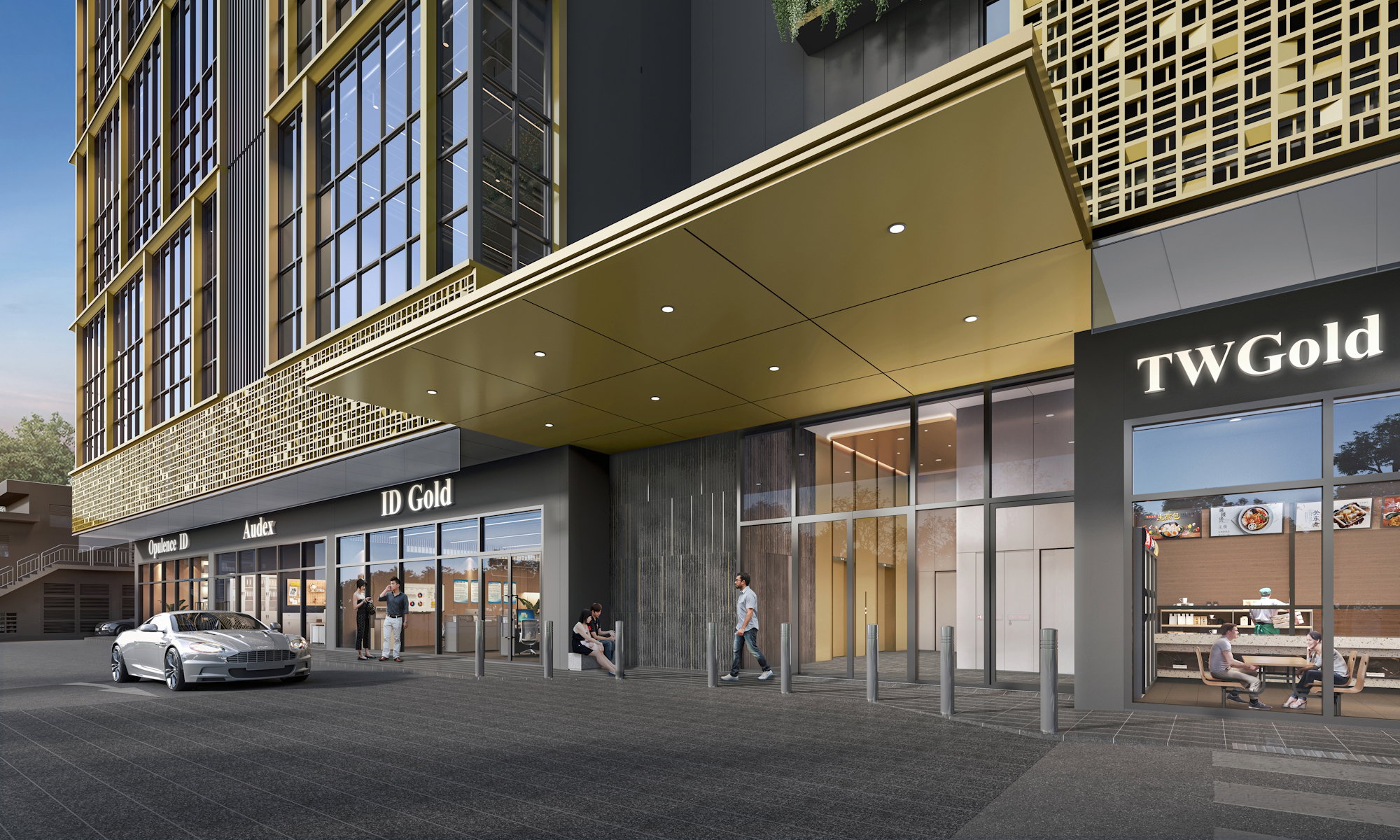 CT Gold @ Macpherson golden entrance and retail frontage